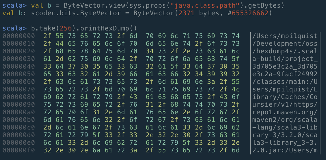 print hex dump