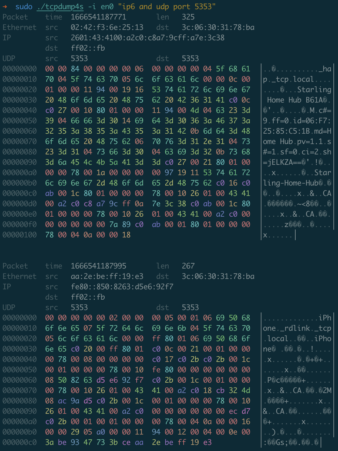tcpdump4s sample output